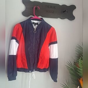 New Look Windbreaker  Blue Red White New with tags.. Size Small